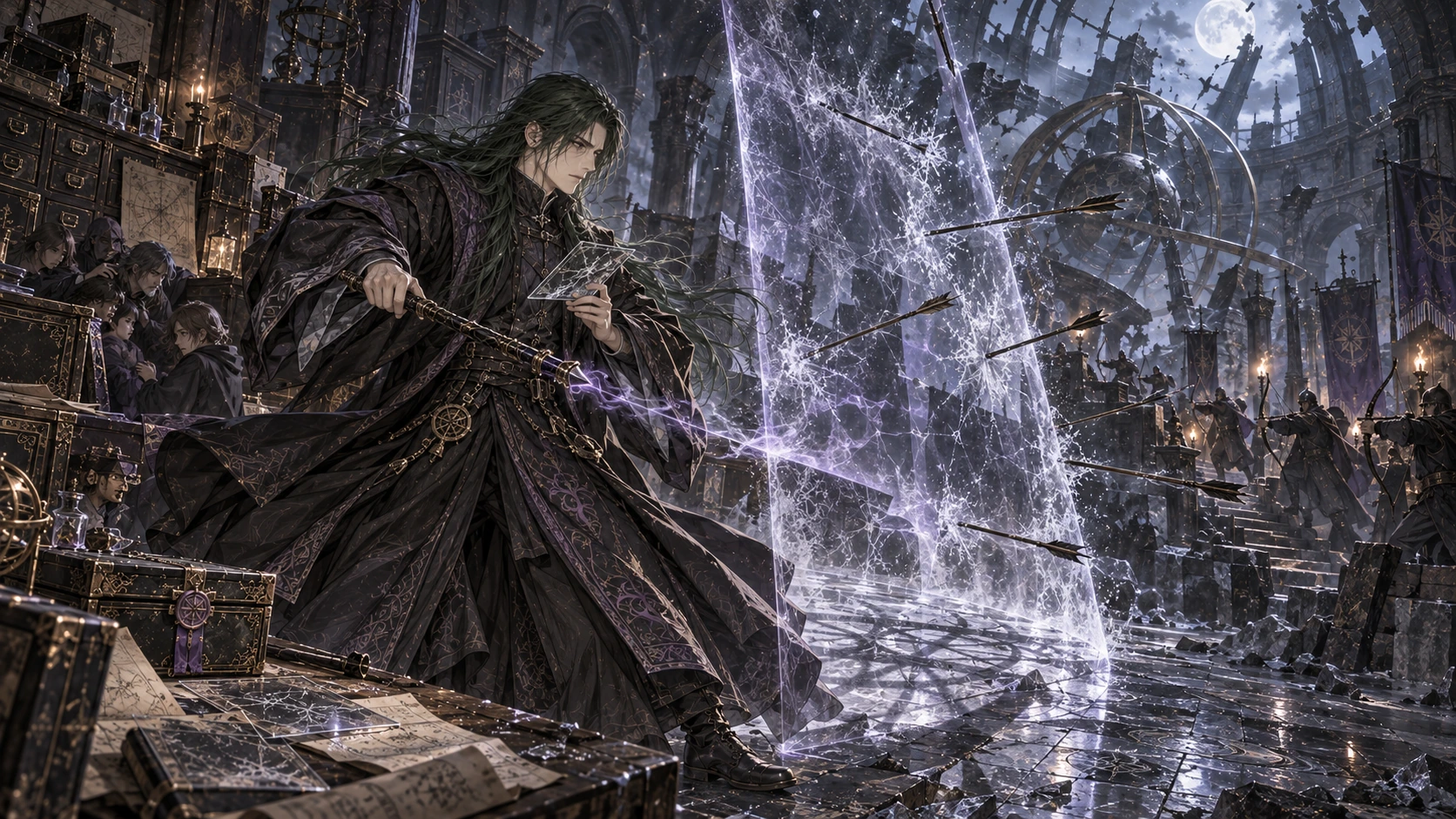 墨默：墨默以影霜隔开袭击与人群，边界精确止在该停的地方。